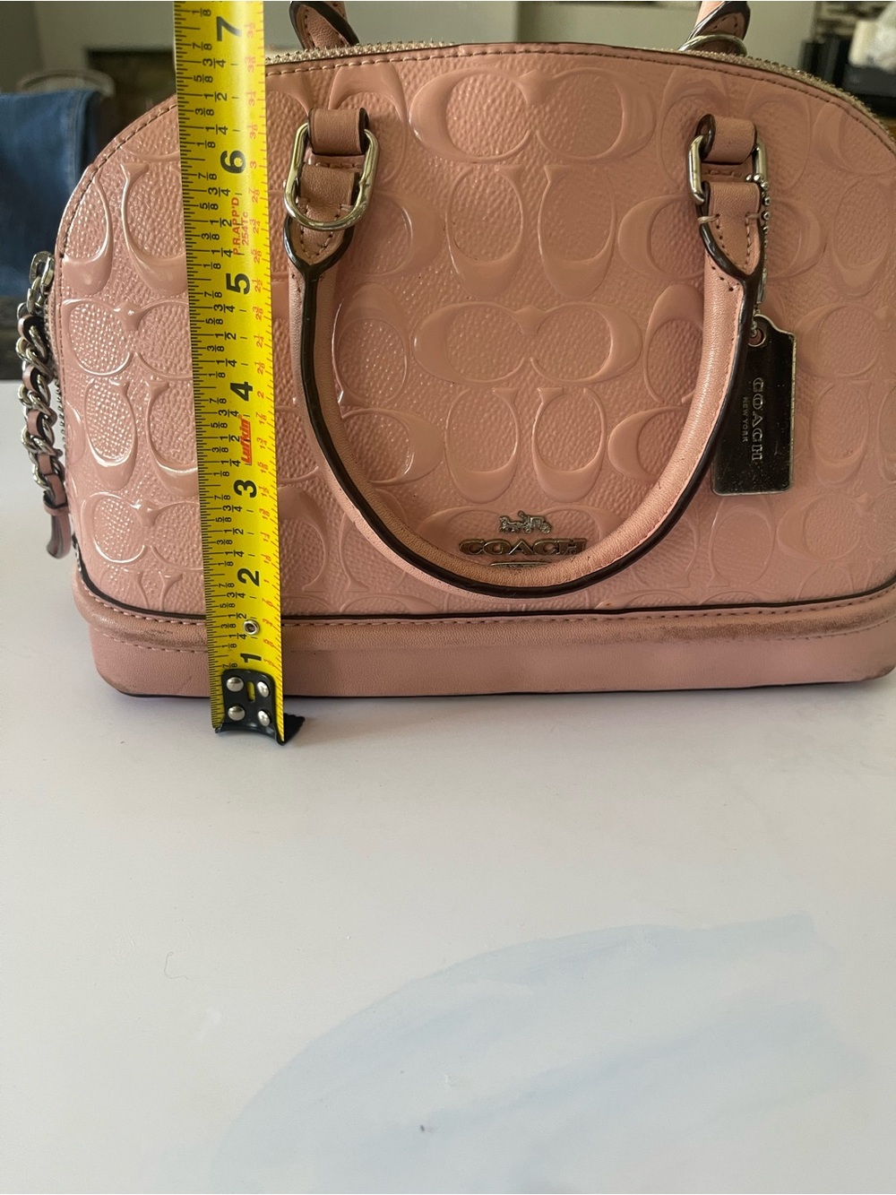 Coach Blush Pink Mini Sierra Embossed Signature Satchel - Picture 10 of 14